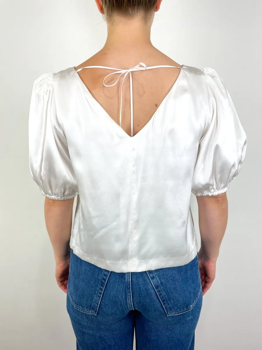 V Top in Ivory Silk