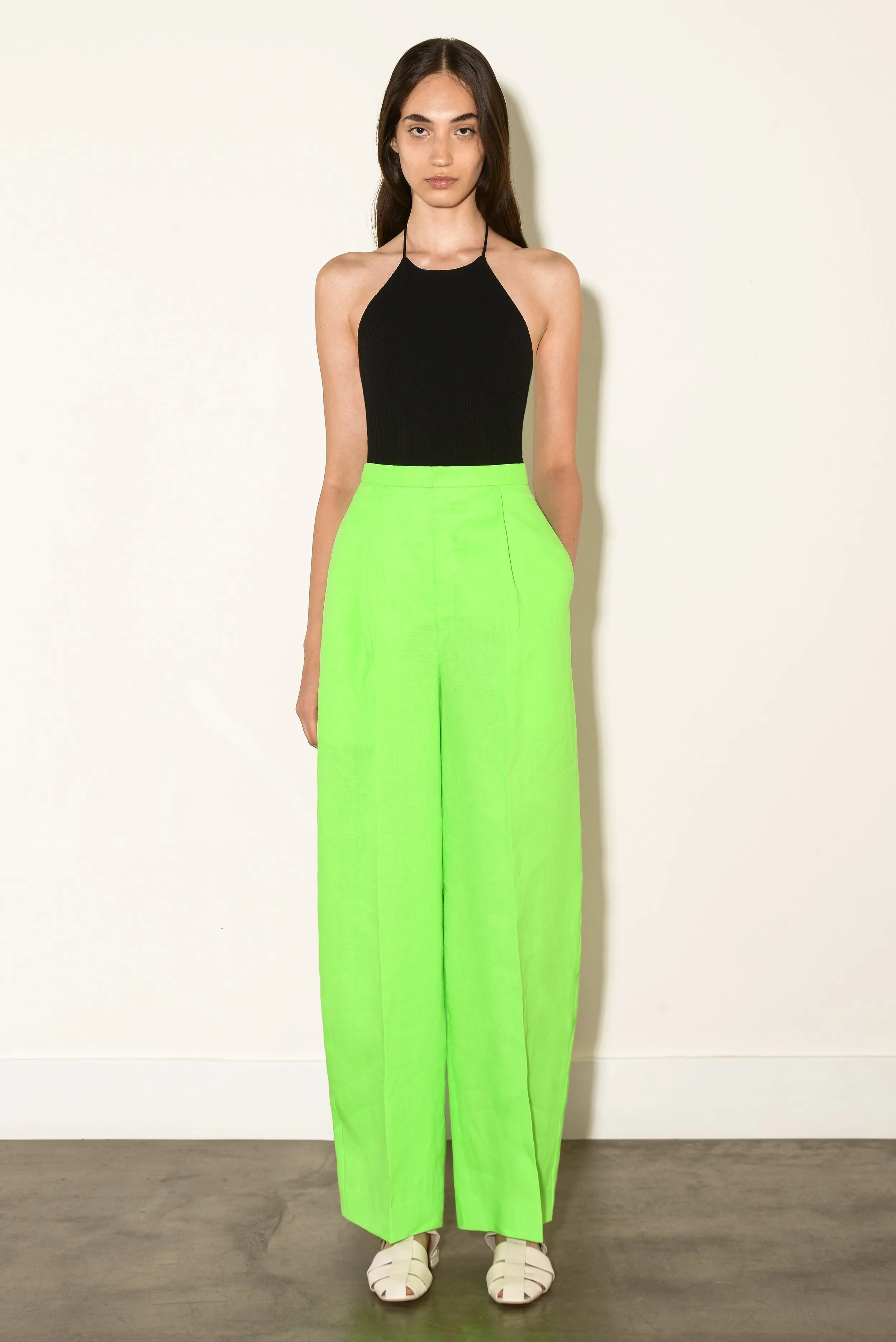 Wide Legged Neon Linen Pants