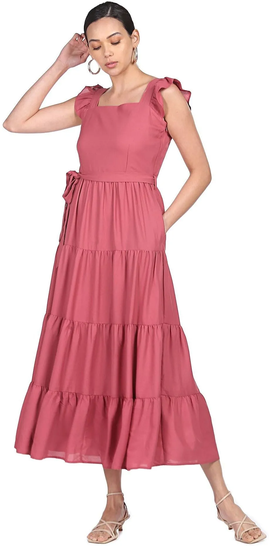 Women Empire Waist Pink Dress