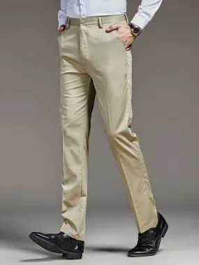 Zipper Fly Slant Pocket Tailored Trousers